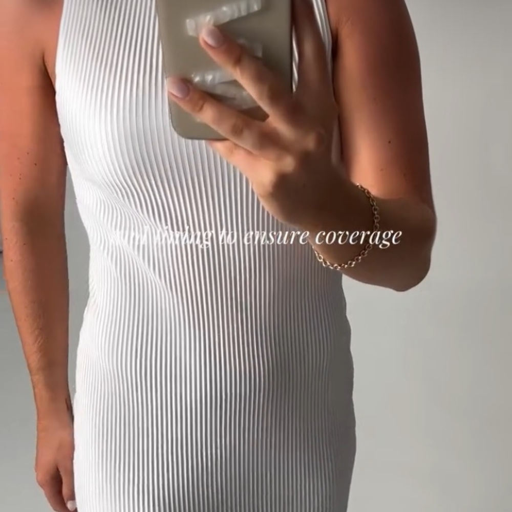 Waverly White Ribbed Midi Dress